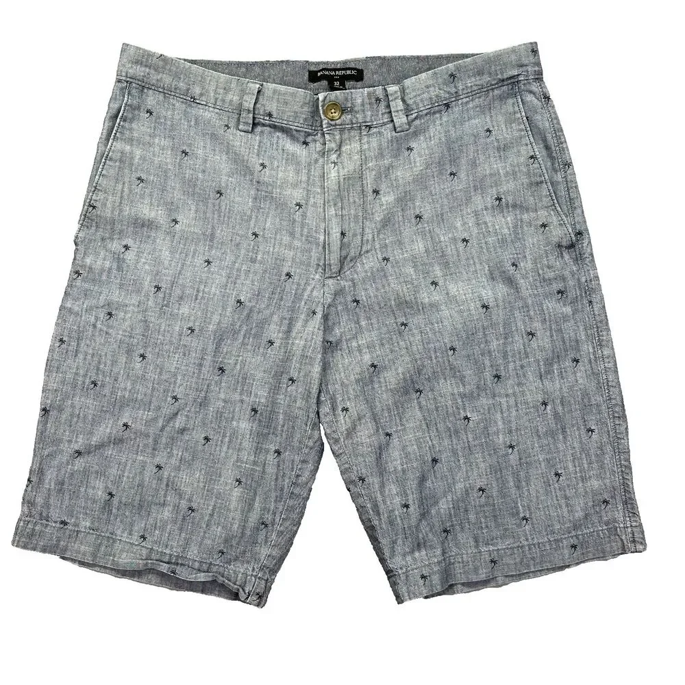 Banana Republic Mens Cotton Hawaiian Slash Pockets‎ Shorts Size 32